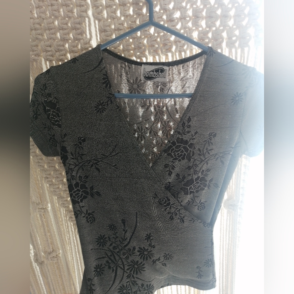Y2K Floral Wrap Top